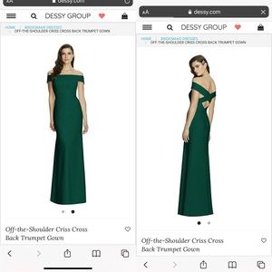 Dessy Off-the-Shoulder CrissCrossBack Trumpet Gown